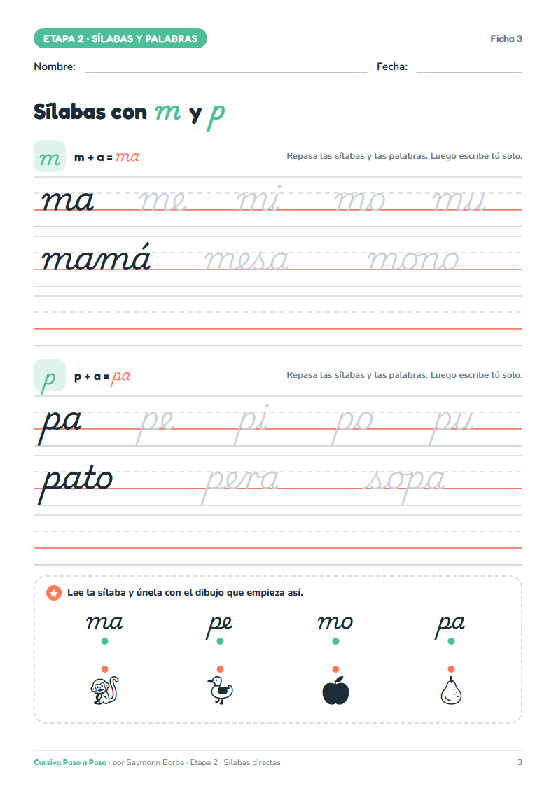 Ficha de sílabas